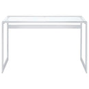 Hartford - Glass Top Writing Desk - Chrome