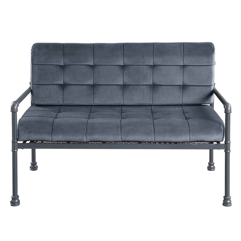 Brantley - Loveseat - Gray Velvet & Sandy Gray