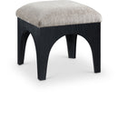 Lawson - Chenille Fabric Ottoman - Black Base