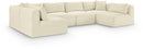 Shaggy - 6 Piece Modular U-Shaped Armless Sectional