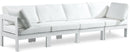 Nizuc - Outdoor Patio 4 Seat Modular Sofa With White Frame