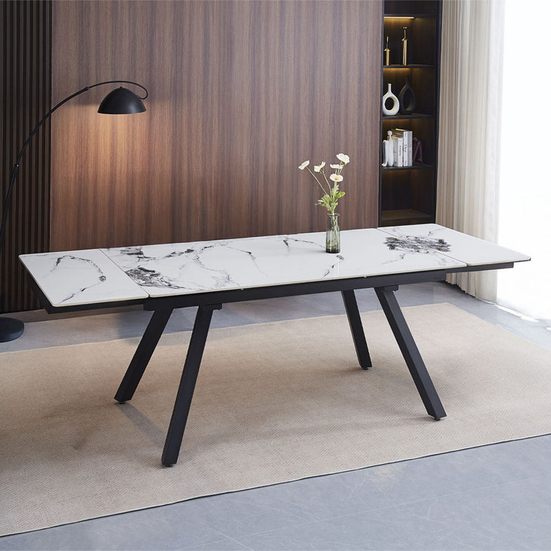 Damita - Ceramic Top Dining Table - White & Black