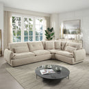 Jonina - Sectional Sofa With 4 Pillows - Beige Chenille