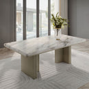 Charity - Dining Table - Natural Marble Top & Gray Oak