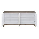 Paavan - Console Cabinet - White Marble Print Oak & Champagne