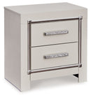 Zyniden - Two Drawer Night Stand - Silver