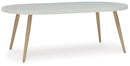 Seton Creek - Oval Dining Table With Umb Opt - White