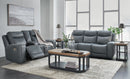 Mindanao - 2 Pc. - Power Reclining Sofa, Power Reclining Loveseat with Console - Steel