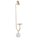 Jodie - Adjustable Floor Lamp Side Table - Antique Brass