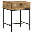 Stephie - Rectangular Side End Table With Storage - Honey Brown