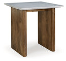 Isanti - Rectangular End Table - Light Brown / White