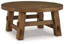 Mackifeld - Round Cocktail Table - Warm Brown
