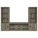 Burke - 3 Piece TV Entertainment Center - Gray Driftwood