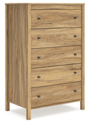 Bermacy - Five Drawer Chest - Light Brown